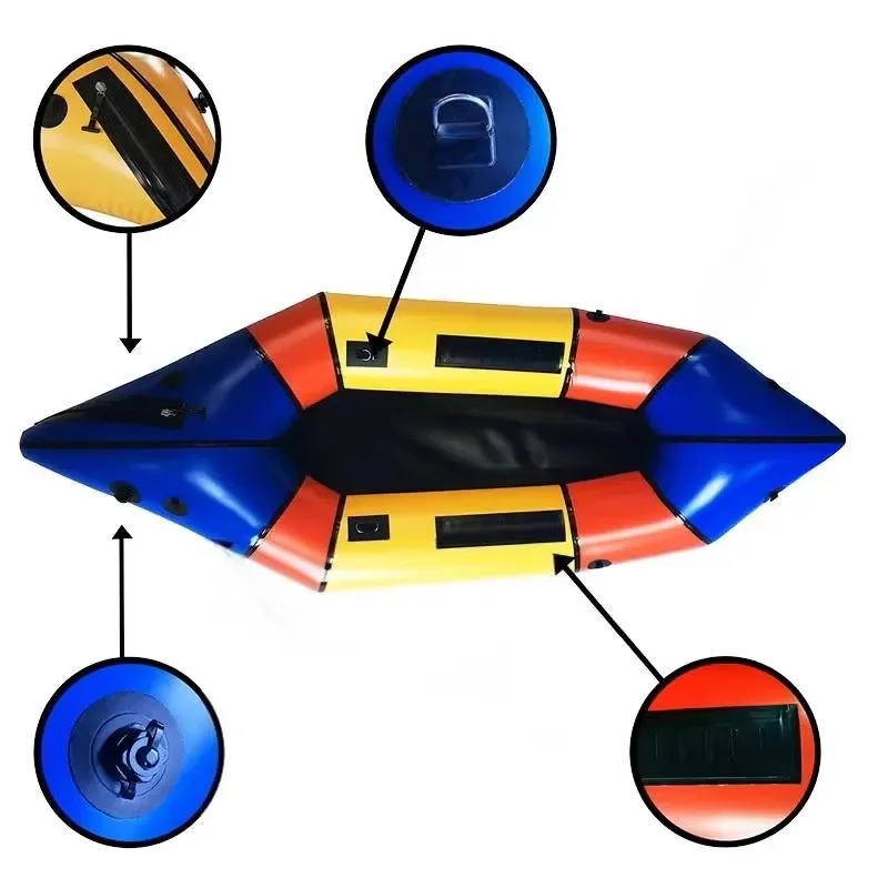 Fishing Kayak Raft Modular Inflatable Boat Wear-resistant Folding PVC Material 2 Persons Air Cushion Rowing Boat Drifting