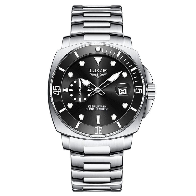 Men's Trendy Waterproof Luminous Stainless Steel Watch