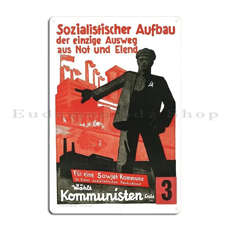 Socialist Construction Metal Sign Club Cinema Designing Wall Decor Club Tin Sign Poster