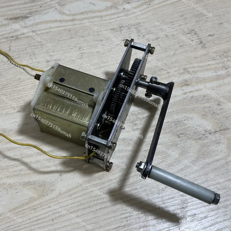 220V 80W Old-fashioned Magnetic Telephone Hand-cranked Generator AC Permanent Magnet Generator Speed-increasing Gearbox