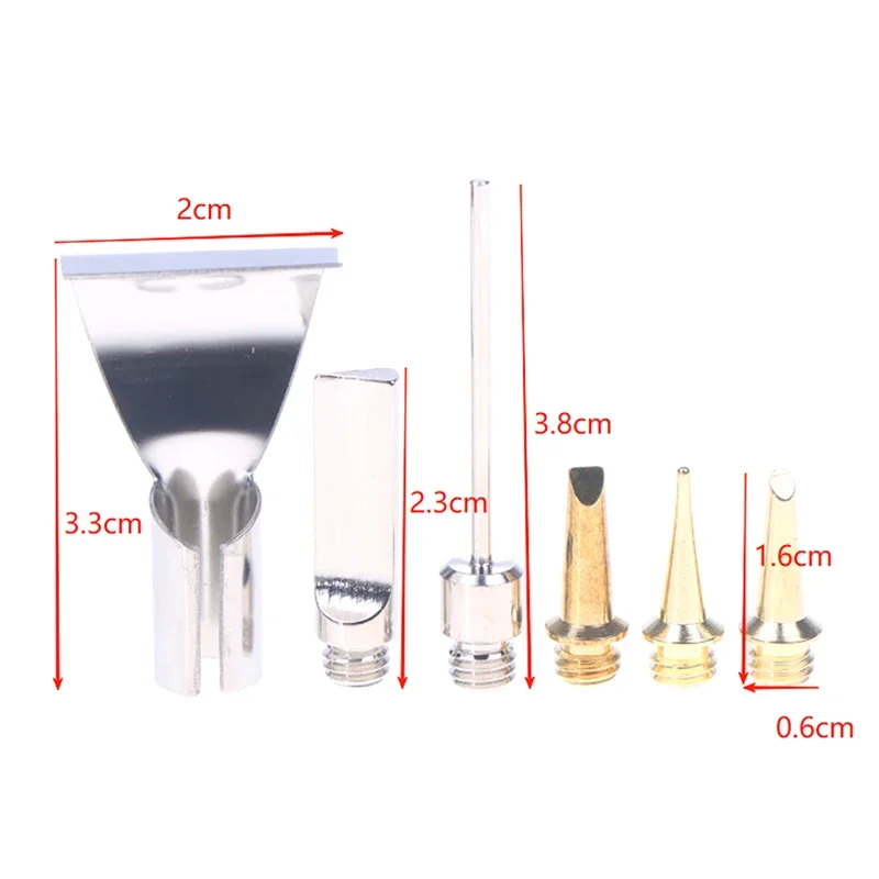5/6 Buah Kit Nosel Ujung Tembaga Pengganti untuk Hs-1115K / Mt-100 Alat Las Tanpa Kabel Besi Solder Gas Butana Api Berbuih