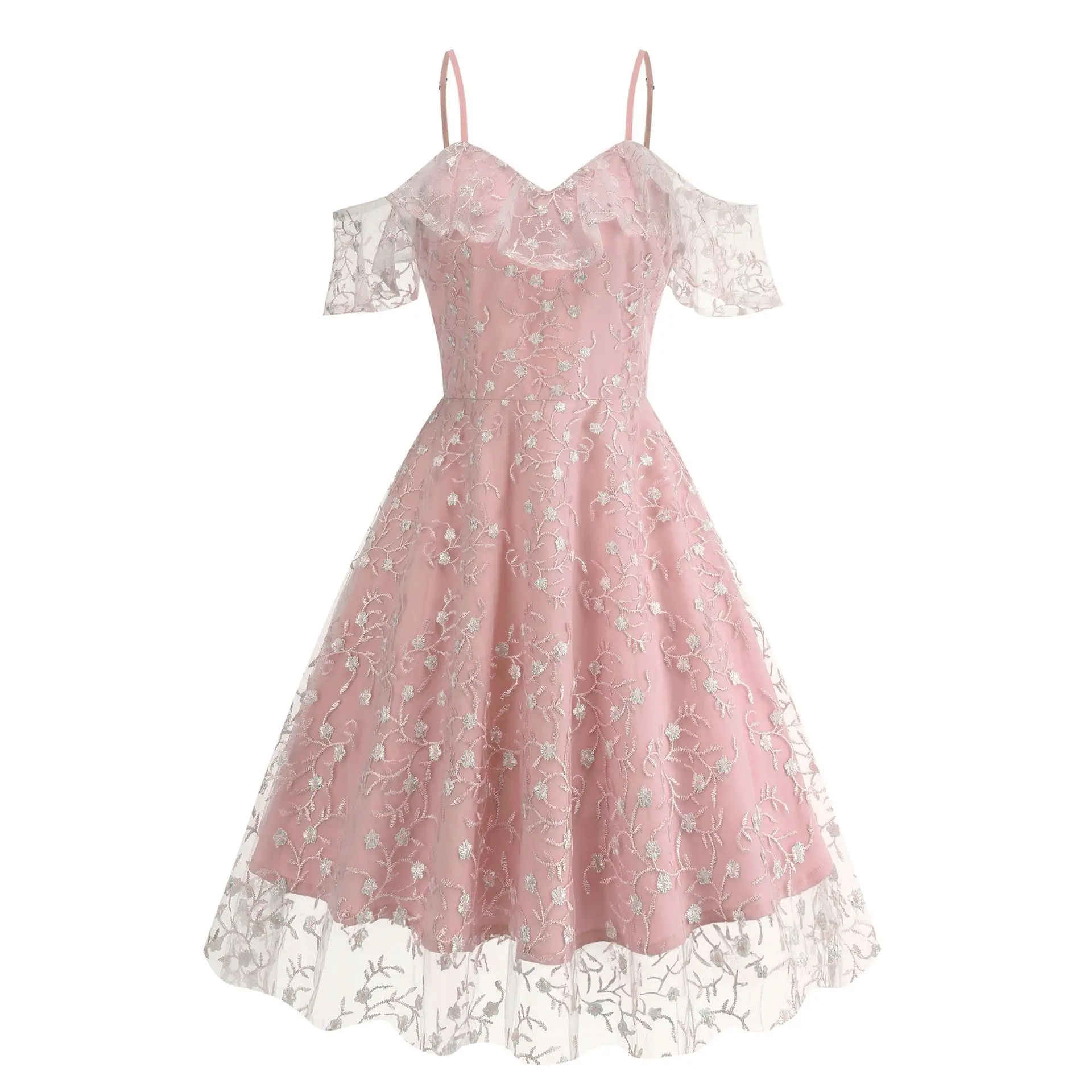 

Милое розовое элегантное сетчатое платье с цветочным ремнем для девочек, открытый край листа лотоса, нежное милое бальное платье для взрослых