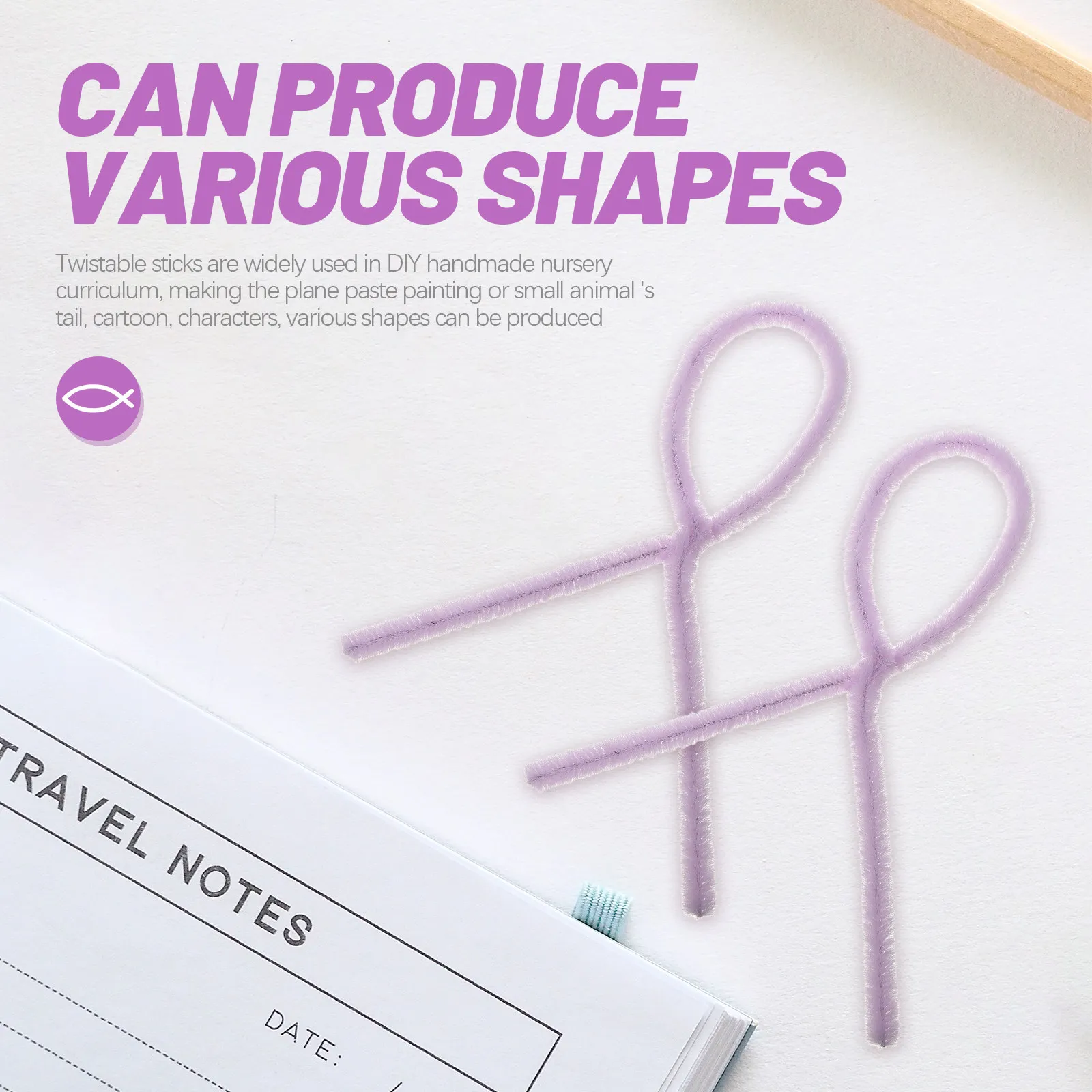 

100 шт. гибких синельных проволок (шенилл) для детского творчества, рукоделия и раннего развития