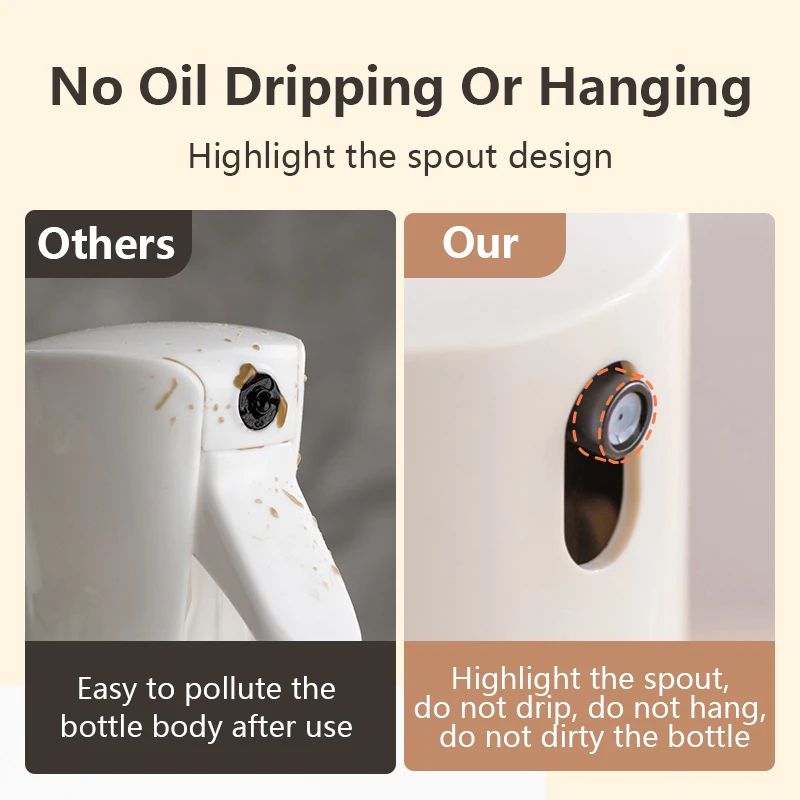 Oil Spray Bottle 250ml High Borosilicate Glass Cooking Oil Dispenser Olive Oil Sprayer Air Fryer Salad Baking Sprayer