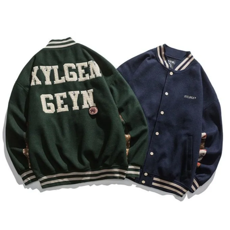 

Vintage Varsity Jacket Men Embroidered Bomber Jacket Women Youth Campus Spring Autumn Baseball Jackets Men Clothes