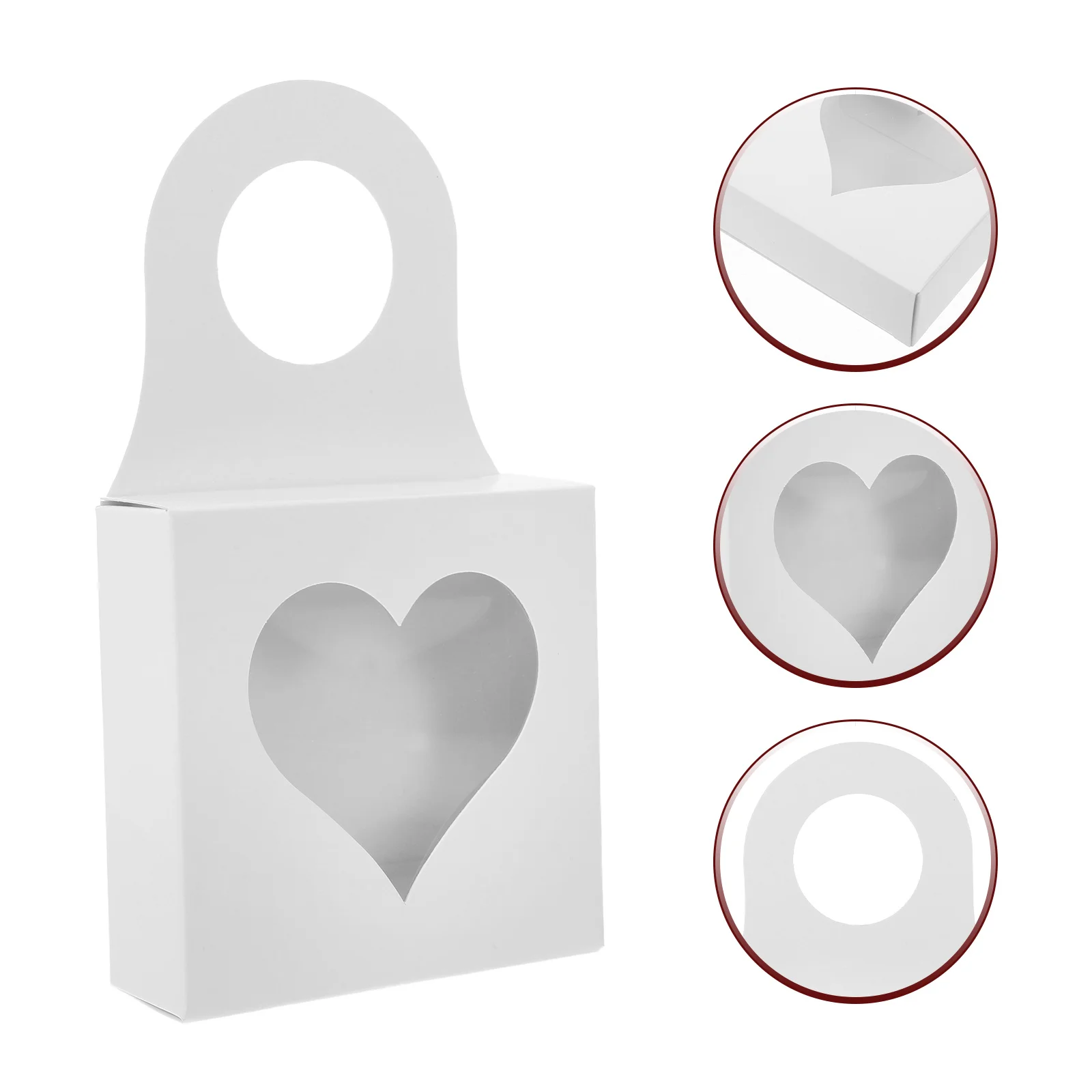 

25Pcs Wine Bottle Hanger Boxes Paper Gift Boxes Heart Window Jewelry Display Decorative Storage Case Packing Gift Storage Case