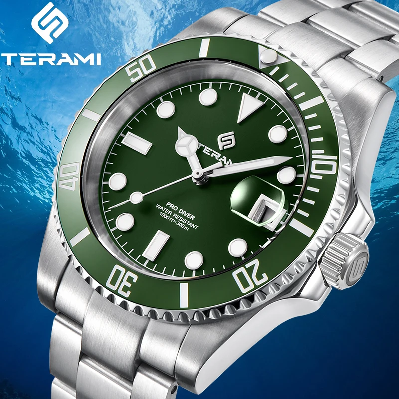 

TERAMI ​Mechanical Watch Top Brand Luxury Business Luminous Japan Movement NH35 Waterproof Watches for Men Auto Date Wristwatch