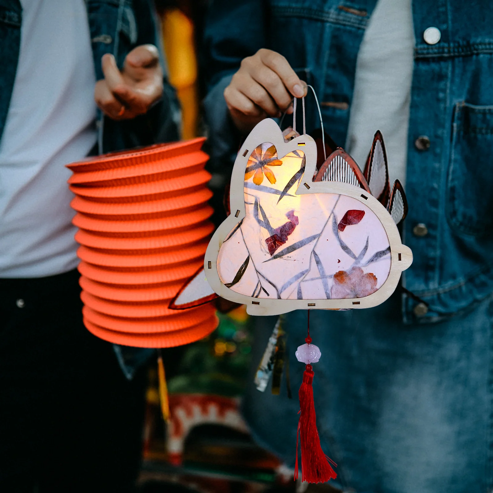 

1 Set Diy Chinese Rabbit Festival Decor Luminous Handheld Spring Festival Diy Party Decoration Glowing Material For New Year