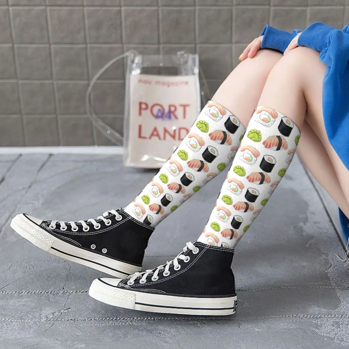 Sushi Maki Set Socks Harajuku High Quality Stockings All Season Long Socks Accessories for Man's Woman's Birthday Present