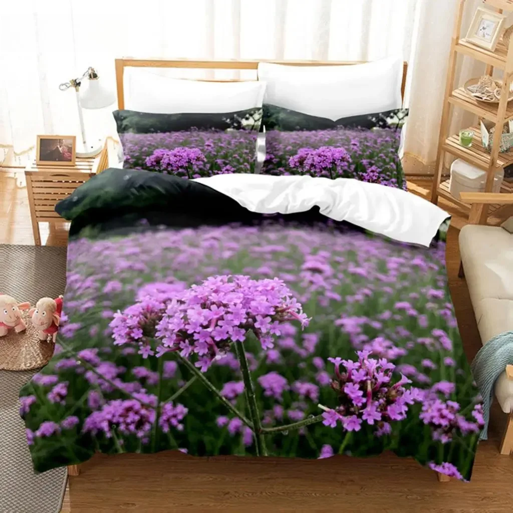 

Purple Bedding Set Linens Duvet Cover Bed Quilt Pillow Case 3D Comforter Lavender Butterfly Double Full King Queen Twin Single
