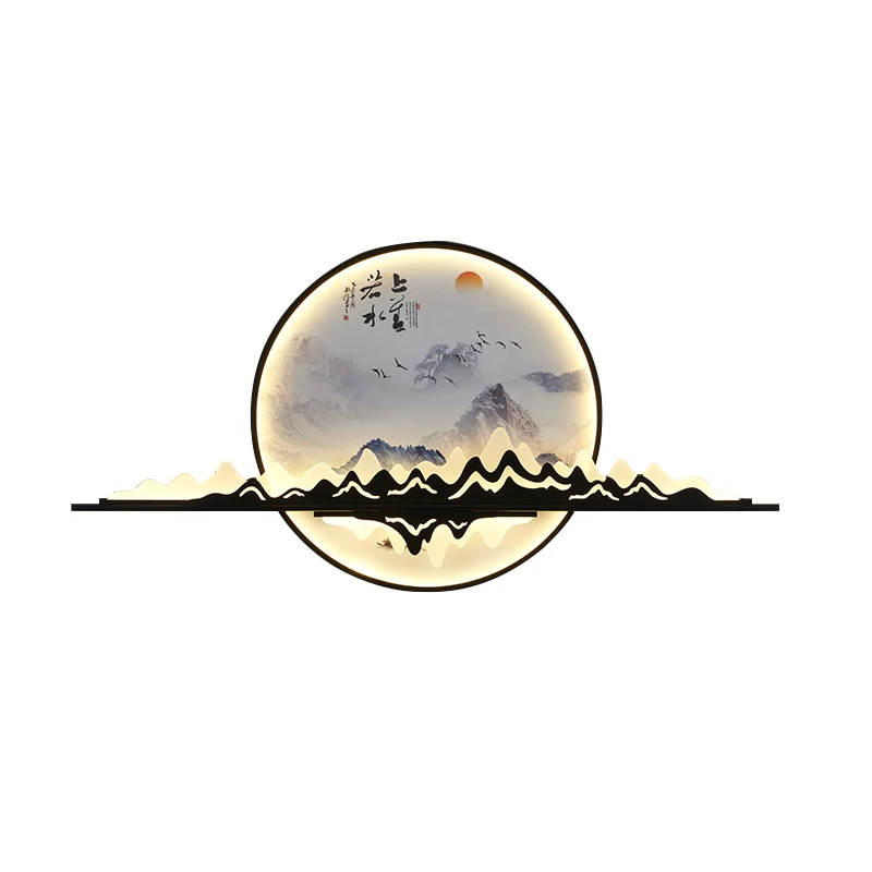 TYLA Modern Wall Picture Light LED Chinese Creative Circular Landscape Mural Sconce Lamp For Home Living Bedroom Study