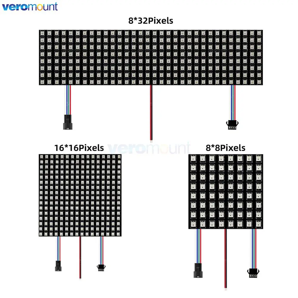 DC 12V WS2815 elastyczny RGB 5050 matryca LED wznawianie ekranu piksela Breakpoint 8x8 64 16x16 8x3 2 kolor marzeń wyświetlacz cyfrowy