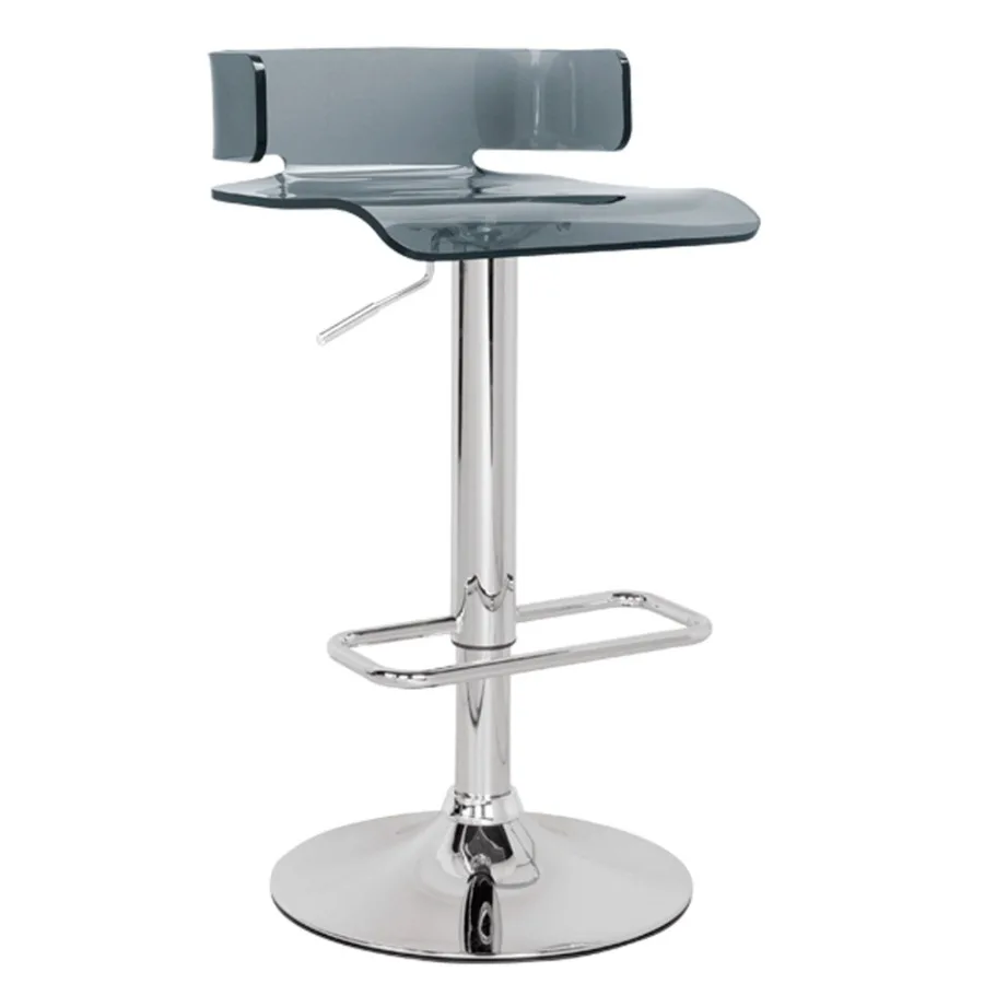 Tabouret pivotant réglable gris et chromé