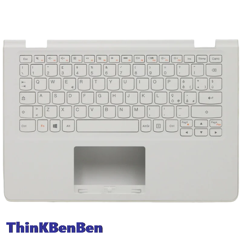 IT Italian White Keyboard Upper Case Palmrest Shell Cover For Lenovo Ideapad Yoga 300 11 11IBR 11IBY Flex3 1120 1130 5CB0M82788