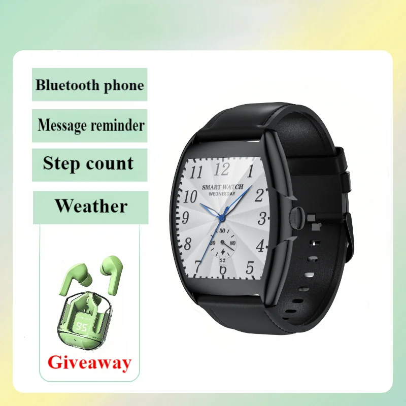 

Smartwatch Stylish Bucket Dial Heart Rate Monitor Fitness Tracker Waterproof Bluetooth for Android iOS Women's Men's Smart Watch