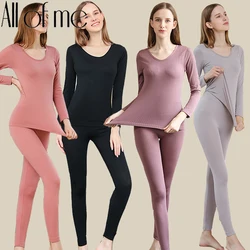 Biancheria intima termica calda le signore Sexy Intimates Long Johns set a forma di donna colletto medio femminile vestiti modellanti termici