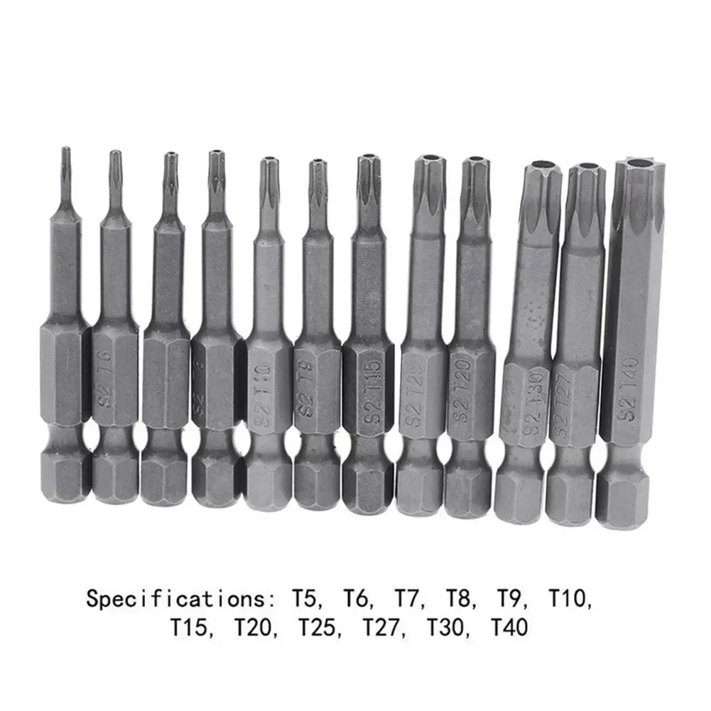 Лидер продаж, отвертки Torx Hollow T5 Torx6 T7 T15 T20 T25 T27 T30 1/4-дюймовый шестигранный хвостовик, электрическая отвертка, звездочка