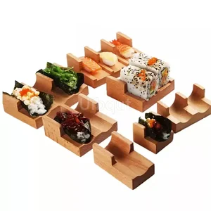 Japonês Sushi Rack Shop Ferramenta, Placa de madeira para Taco, Lanche, Comida Titular, Suporte de Cozinha, Barco Sashimi, Restaurante, Hotel, Casa, Japonês 8 principais vendas barco de sushi madeira - №3