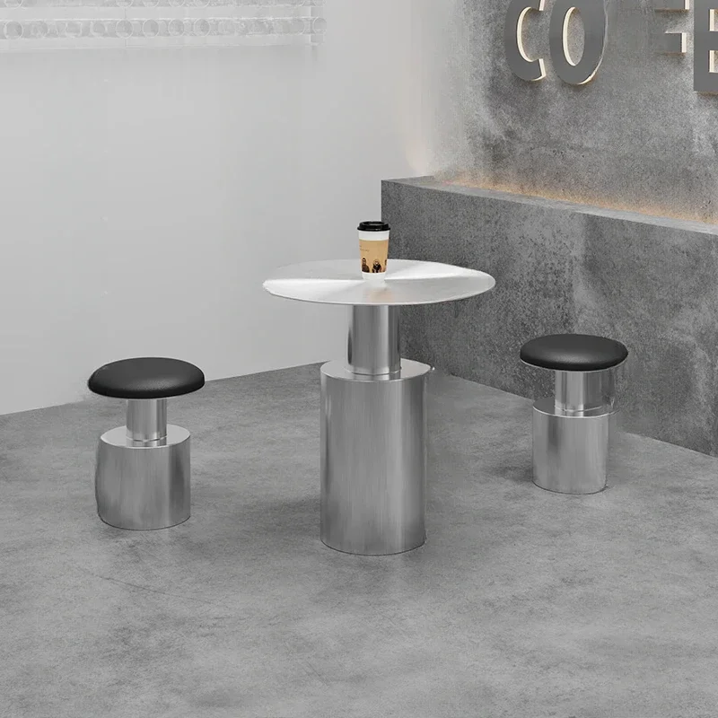 Creative industrial style ins stool, coffee shop table and chair booth, leisure area low stool coffee table combination