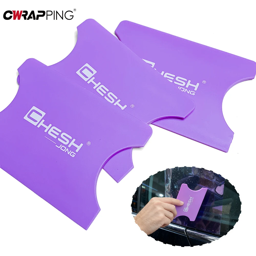 Car Stickers PPF Tools Film Work Tool Purple Silicone Scraper Detailing Auto Window Tint Tools Car Wash Supplies Wrapping Rubber