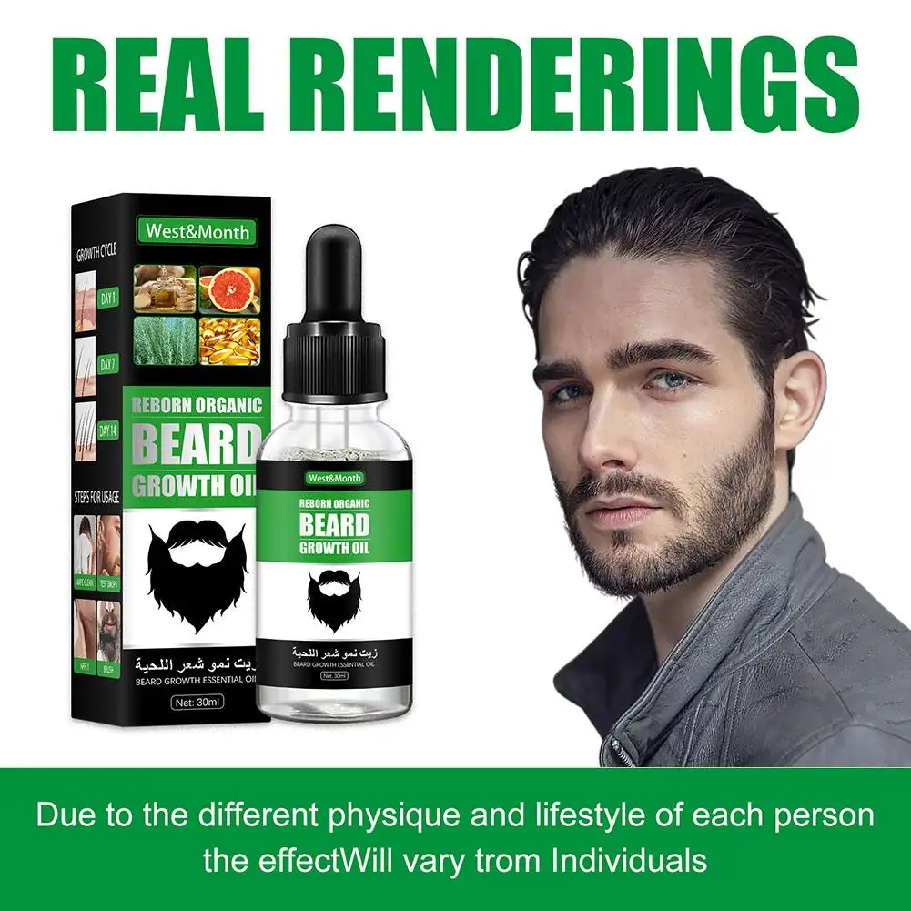 Óleo essencial de barba para homens, produto anti-perda de cabelo, rebrota natural do bigode, rolo nutritivo, novo