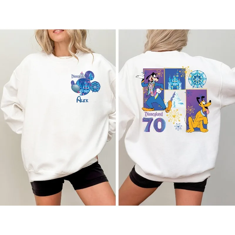 

70-летняя толстовка с капюшоном Disney «Микки и друзья», женская толстовка с капюшоном на осень/зиму, новая мужская и женская повседневная модная уличная одежда