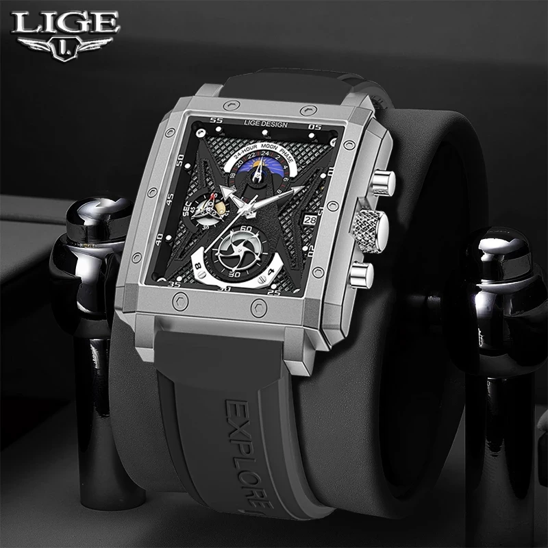 

Fashion Watch for Men LIGE Top Brand Luxury Watch Waterproof Quartz Wristwatches Man Date Sport Silicone Clock Relogio Masculino