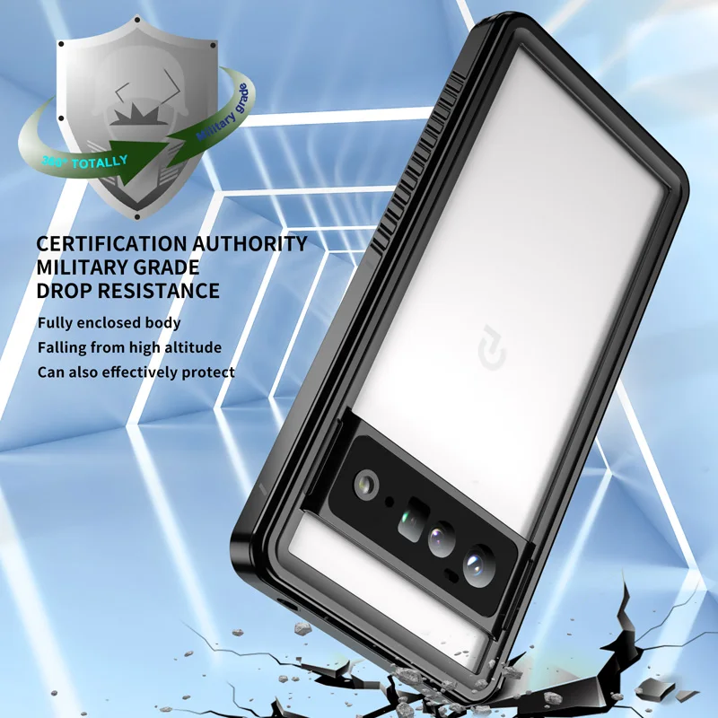 IP68 Waterproof Case For Google Pixel 7 7A 6 Pro 6A 4A Diving Swim Outdoor Sports Anti-fall dust-proof TPU 360 Full Cover Armor