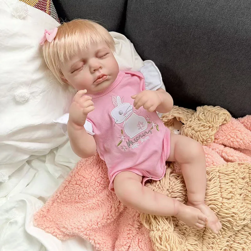 19''Real Picture Reborn Felicia Lifelike Soft Touch 3D Skin with Visible Veins Hand-Rooted Hair Bebe Toys