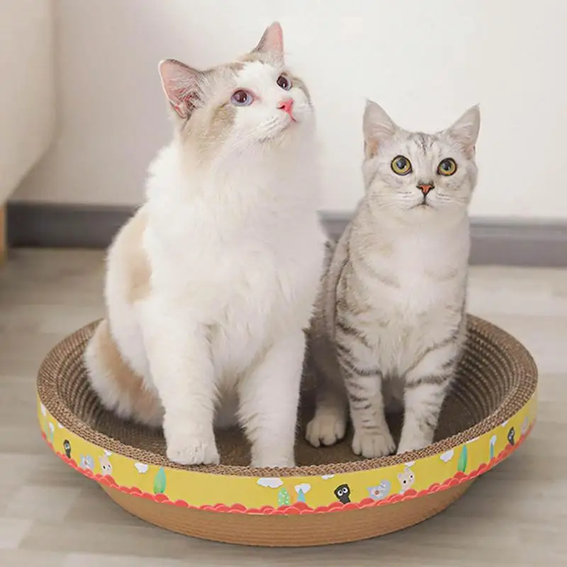 Cat Scratching Bowl Cat Scratching Board No Lint Scratch Board Round Scratcher Bed Catnip Recycle Scratcher For Grinding Claws