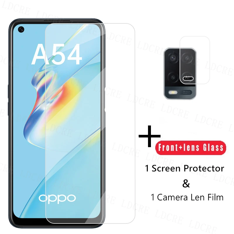 2.5D Clear Glass For OPPO A54 Screen Protector For OPPO A54 Tempered Glass Protective Phone Film For OPPO A54 Camera Len Film