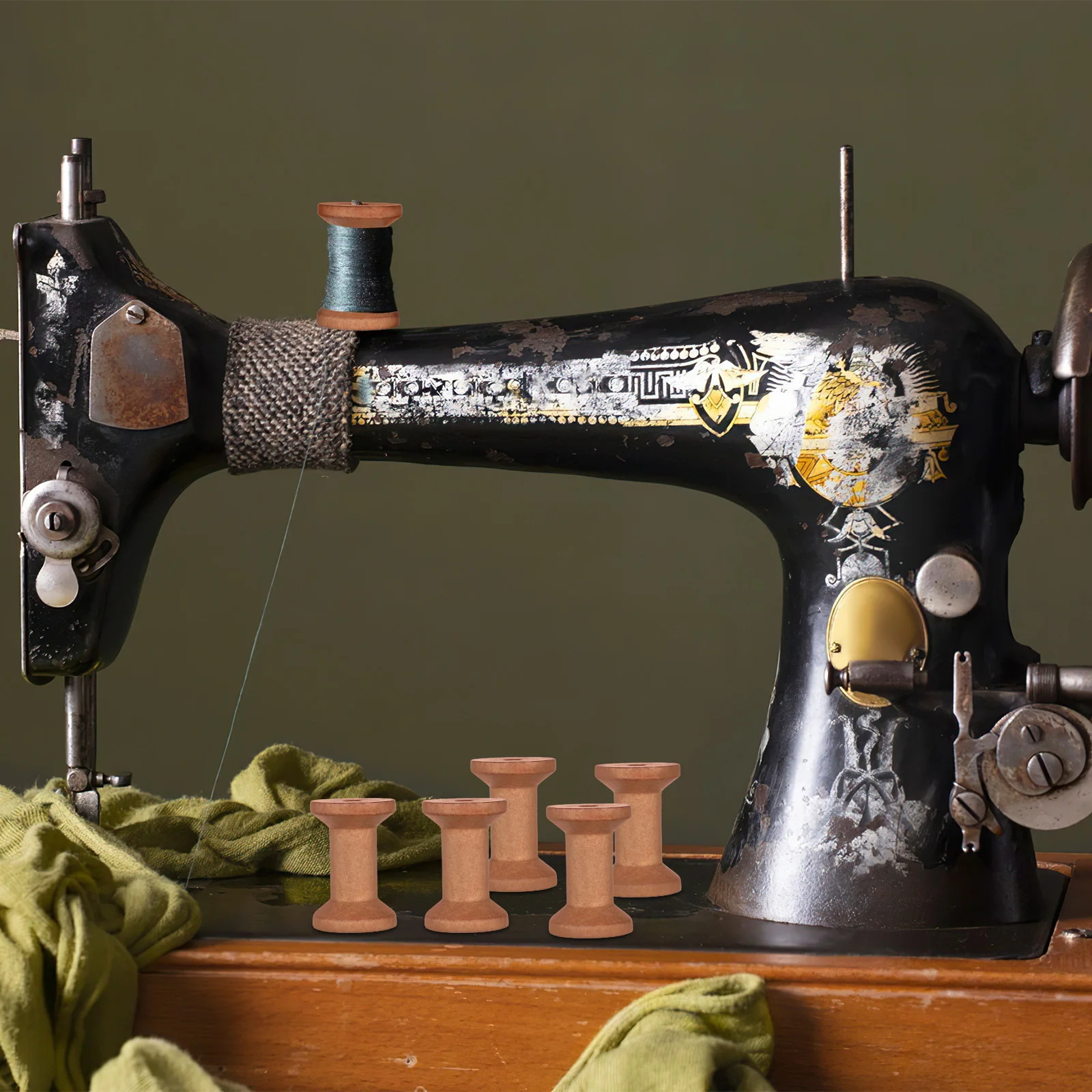 Bobine di filo di legno da 20 pezzi, venature rustiche, finitura liscia per cucire, filo da ricamo, avvolgimento, organizzatori, forniture per riporre oggetti artigianali