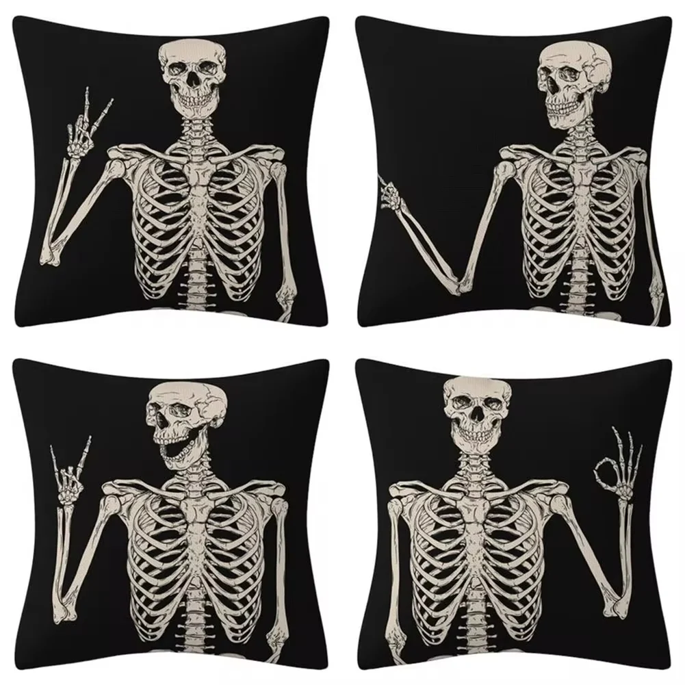 Halloween Pillow Covers 18X18inch Throw Pillow Covers 4Pieces Halloween Cushion Case Halloween Decorations Pillow Covers-ABNJ