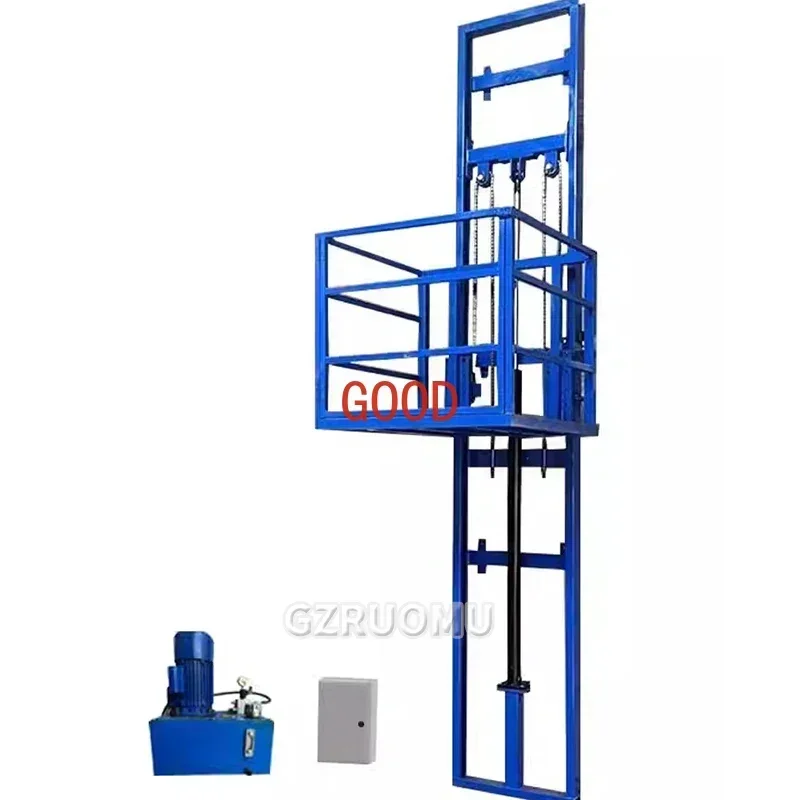 

Home Elevator 3M Load 500KG Hydraulic Freight Elevator Simple Factory Small Warehouse Guide Rail Lifting Platform Electric Hoist