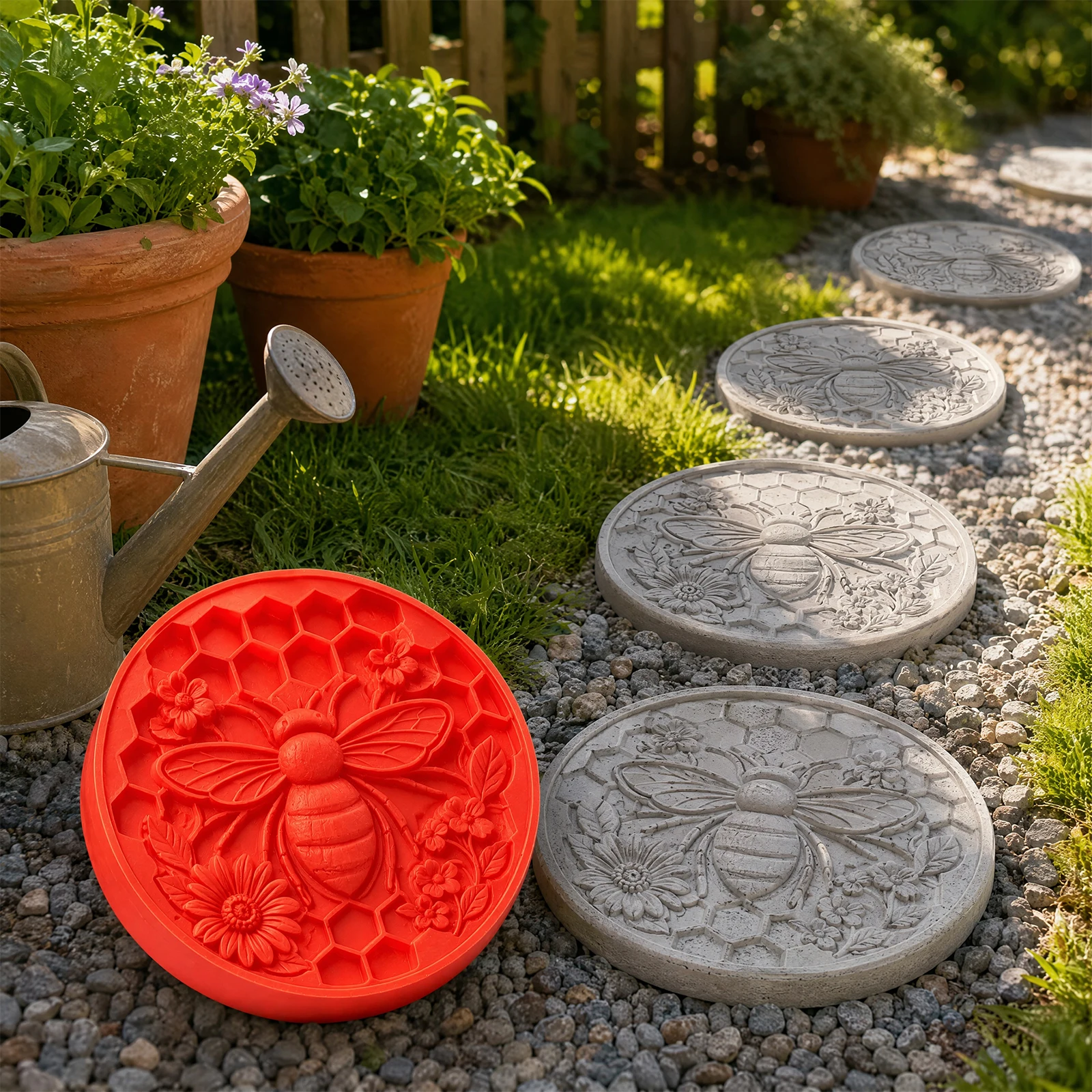 Sunflower Stepping Stone DIY Concrete Paver Garden Path Maker Reusable Plastic Outdoor