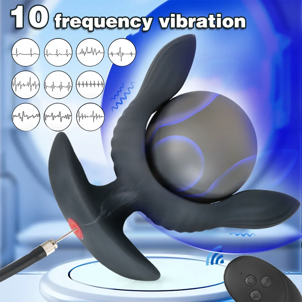 

Male Prostate Massager Inflatable Butt Plug Anal Expansion Stimulator Dilator Big Insertion Vibration Sex Toy For Couples Men