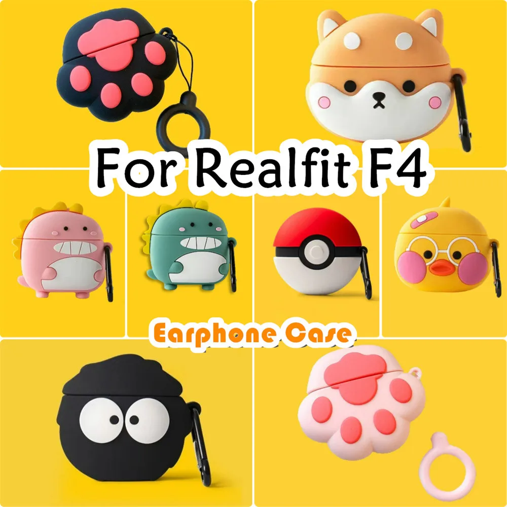 READY STOCK for Realfit F4 Case Creative Cute 3D Cartoon Soft Silicone Wireless Earphone Case Cover