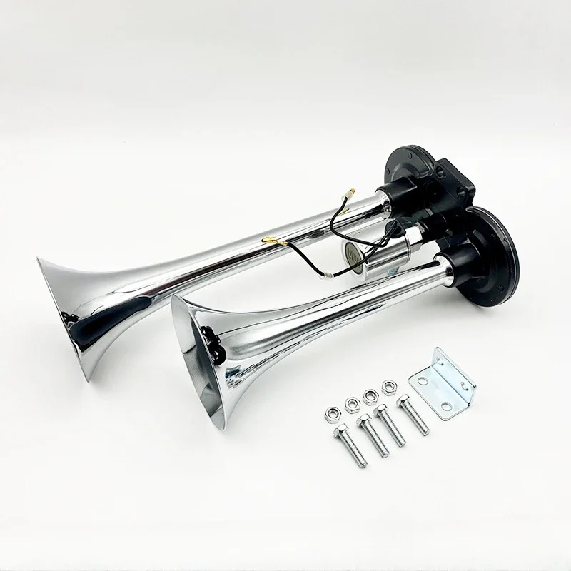 Tromba per auto 150DB doppio tubo per pompa ad aria 12V/24V tromba ad aria in lega di zinco grande tromba per camion e autobus tromba d\'aria corno