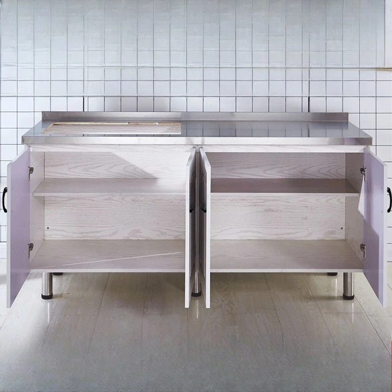 

Simple cabinet rental stainless steel kitchen cabinet sink cabinet kitchen stove integrated assembly