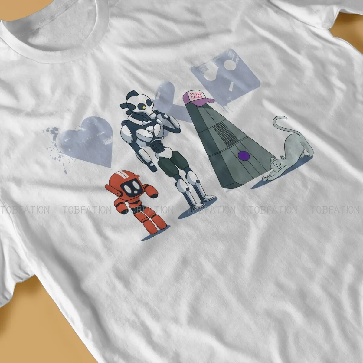 Characters Design  Round Collar TShirt Love Death Robots TV Pure Cotton Basic T Shirt Men Clothes New Design Oversized Hot Sale image 3