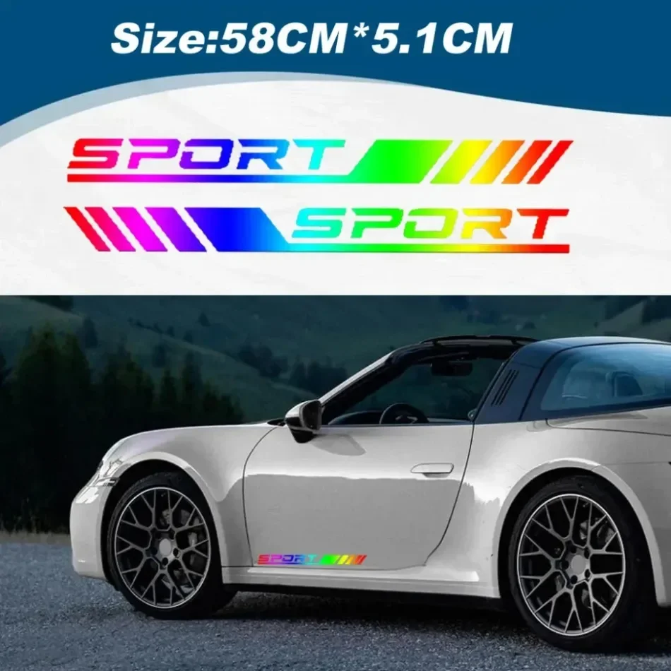 

1 Pair Car Door Side Sport Sticker Reflective Automobile Decor Vinyl Decal for VW Golf 5 6 7 Jetta MK5 MK6 Tiguan Passat Bmw E46