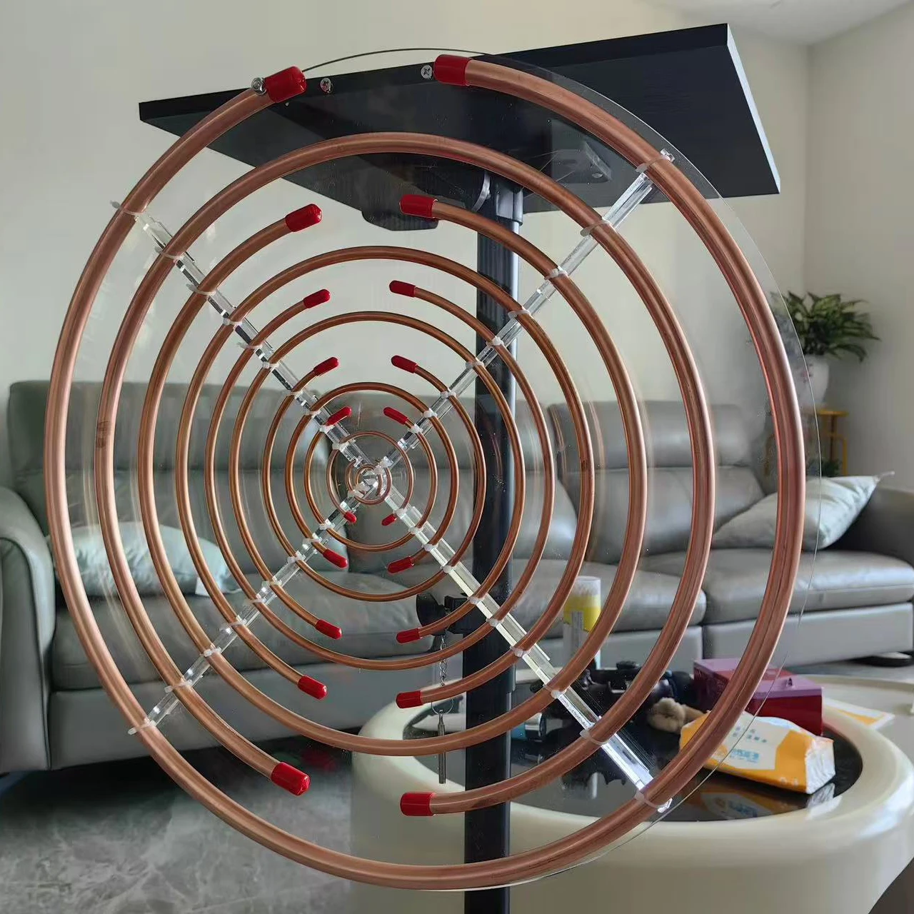 Multi wave oscillator antenna energy disk polarization disk Tesla coil 50cm pure copper
