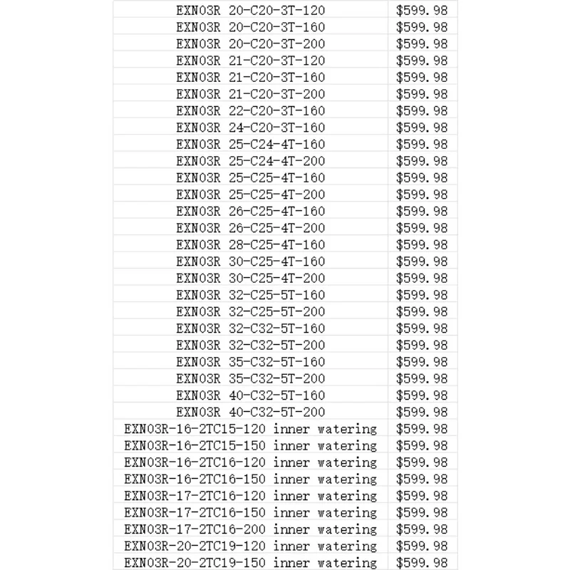 EXN03R تغذية سريعة باستخدام الحاسب الآلي التحكم قاطعة المطحنة بار حامل أداة الري الداخلي للتخصيص OEM التبريد الداخلي ODM للتخصيص