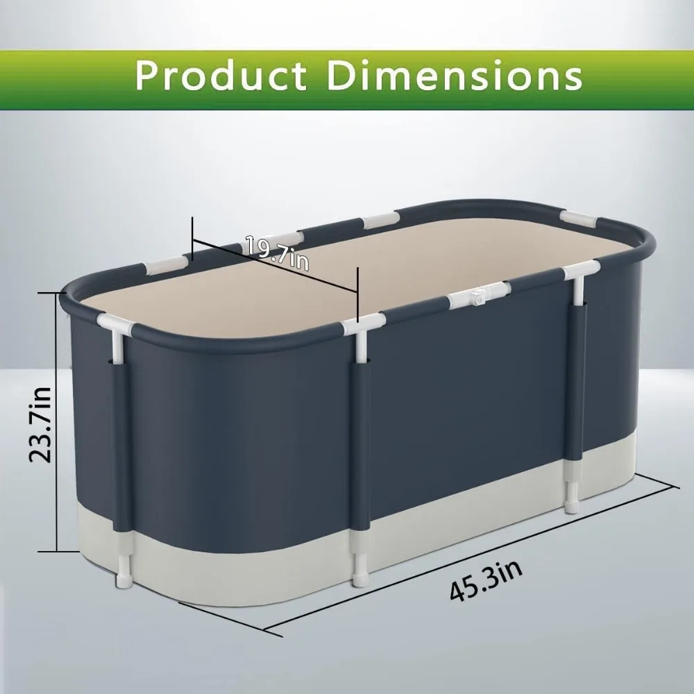Imagem -06 - Banheira Portátil para Chuveiro Banheira de Banho Dobrável Grande para Adultos Banheiro Familiar Separado Spa 47 in