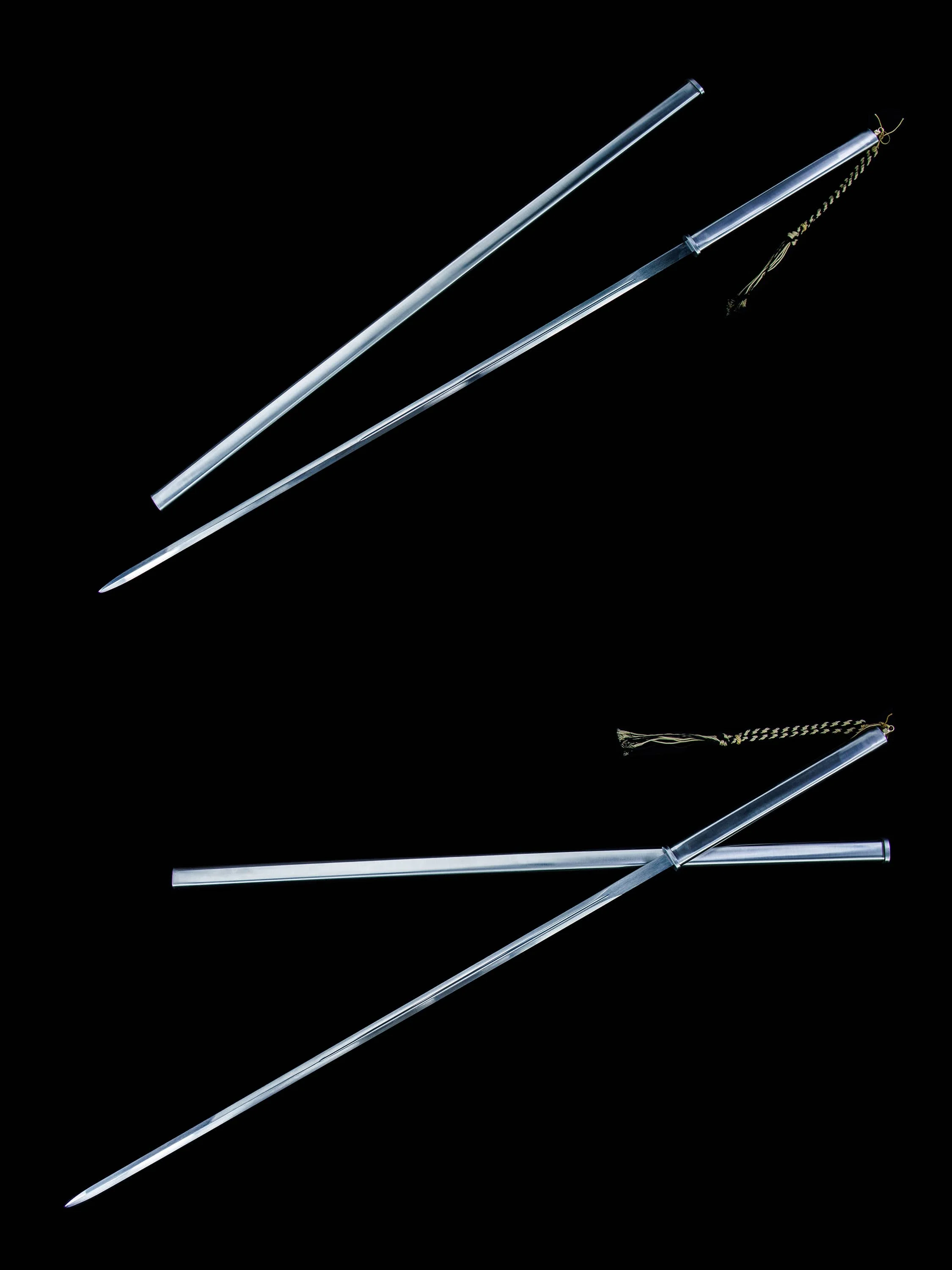 102cm Stainless Steel Staff Sword - Battle Preparation Katana Real Sword Gift for Ninja Martial Arts Enthusiasts Not Sharp