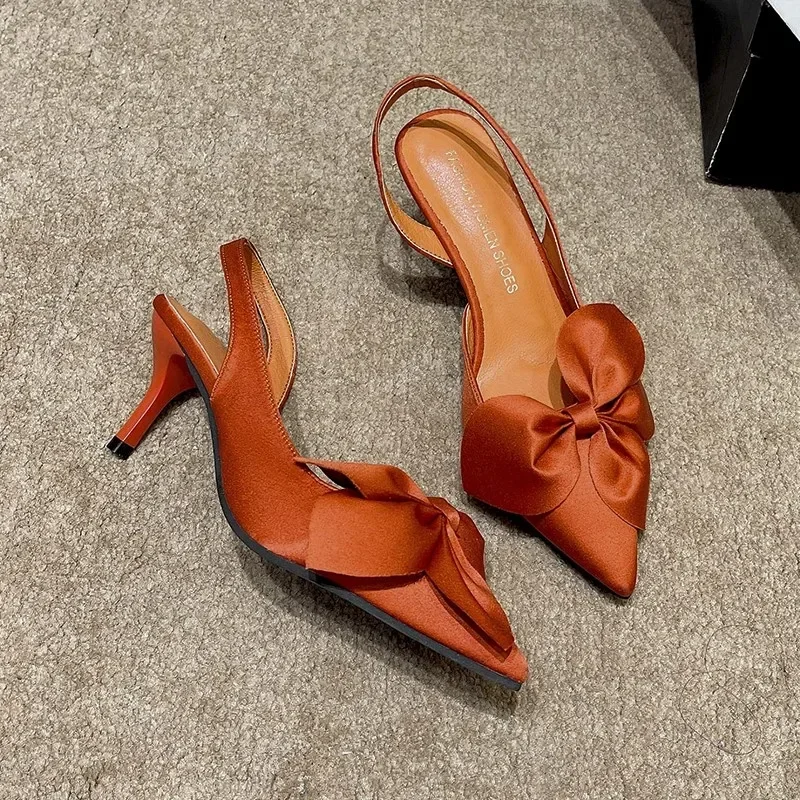 2026 New Women Shoes Fashion Flower Pointed Tip High Heeled Sandals for Woman French Casual Shoes Designer Shoes Sandalias Mujer