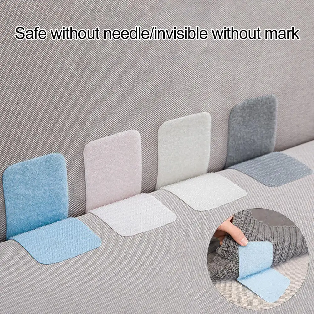 10 Pairs 6/8cm Sofa Cushion Fixers Invisible Seamless Needleless Patch Prevent Slip Sofa Bed Sheet Fastener Stickers For Home