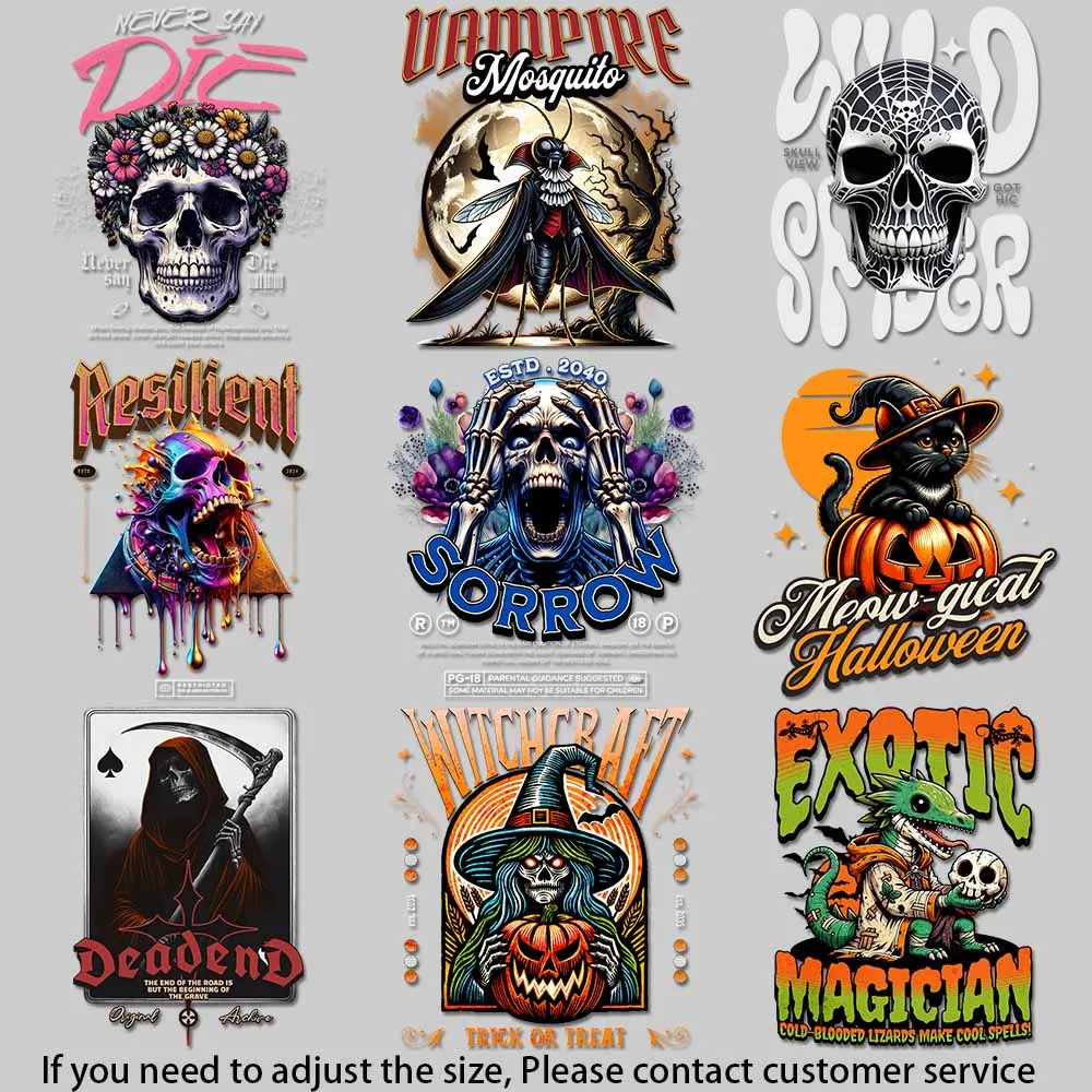 Exotic Magician Lizard Art Spooky Party Time Artwork heat transfer patches for clothes .Quick Application, Instant Style DIY