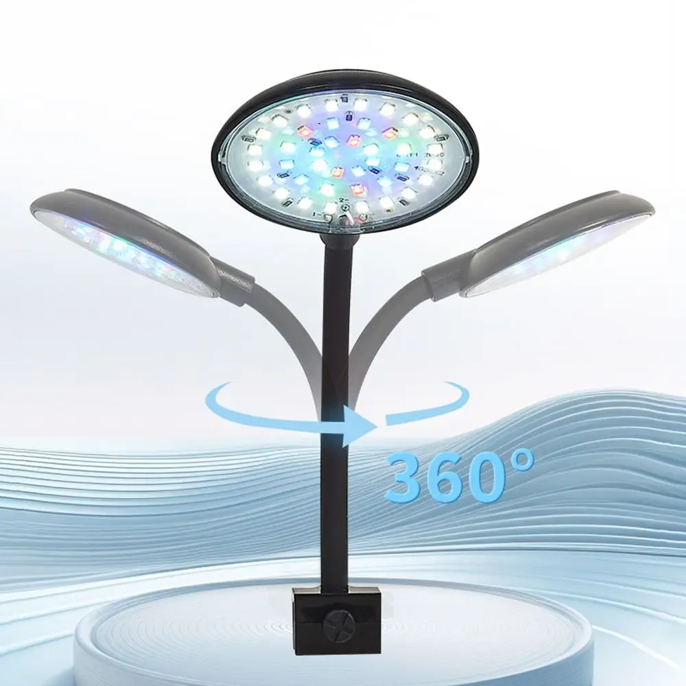 

Mini Fish Tank Clip Lamp 5/7W 360-Degree Rotation LED Aquarium Light Anti-splash Water Energy Saving Aquarium Plant Light