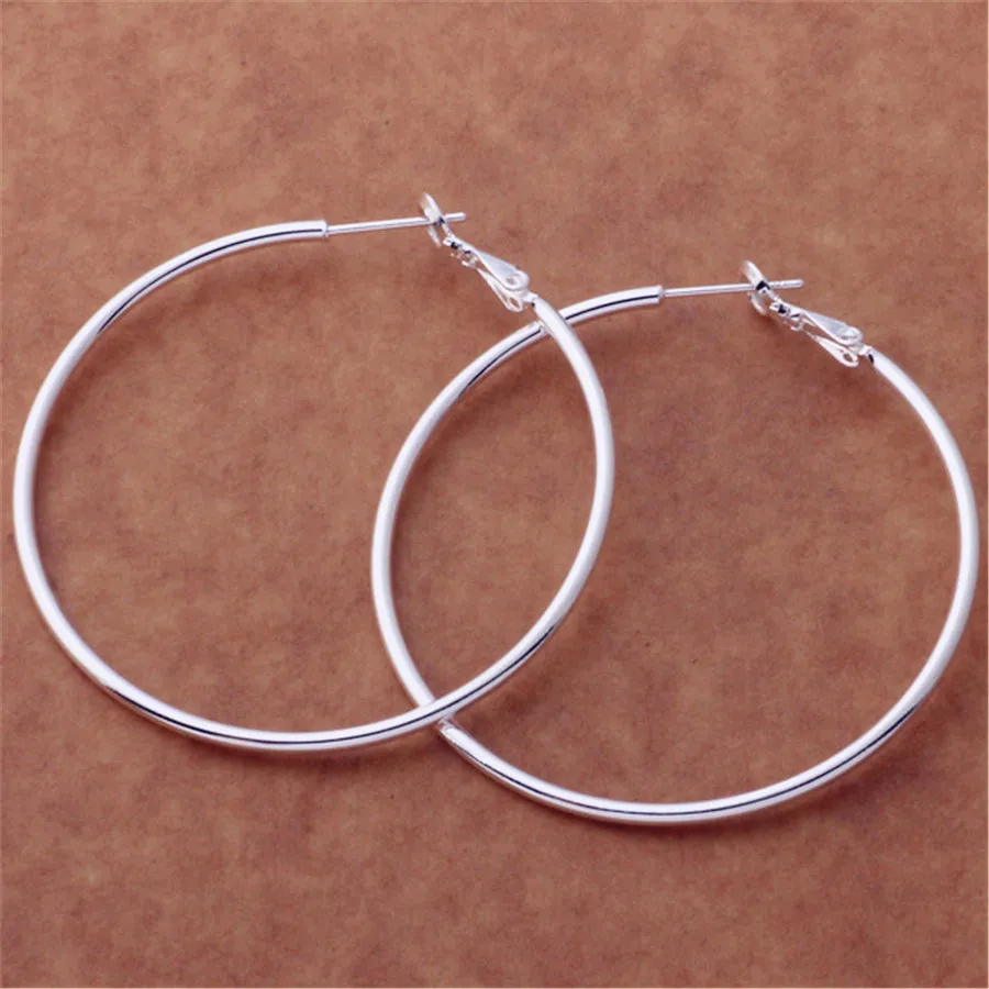 Hot Sale Women's Silvery Large Hoop Earrings Fashion Party Gift Accessories